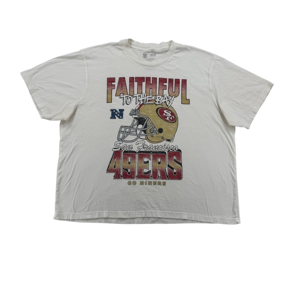NFL Team Apparel San Francisco 49ers Mens XXL White Good Faithful To The Bay Tee